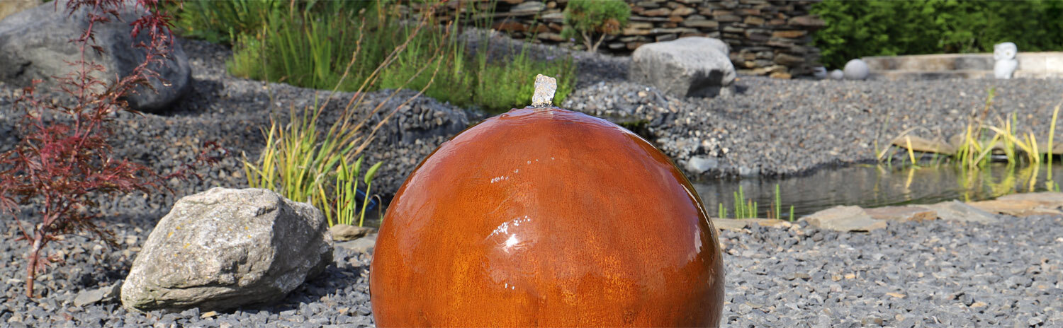 Cortenstahl Kugelbrunnen